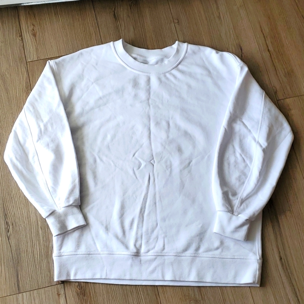 Lululemon Perfectly Oversized Crew Neck White Sweater